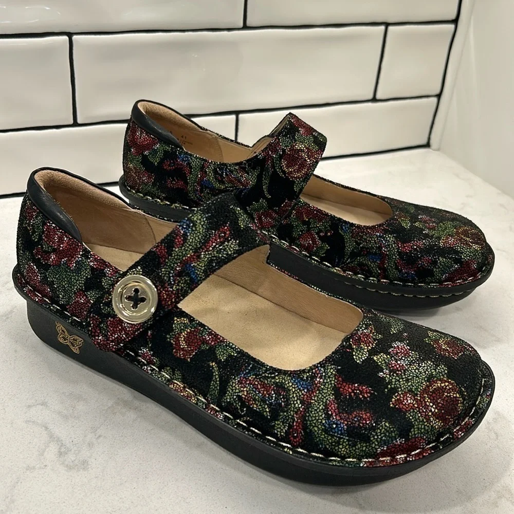 Alegria by PG Lite Paloma Flora Nova Leather Mary Jane Shoes EU‎ 41 / US 11-11.5